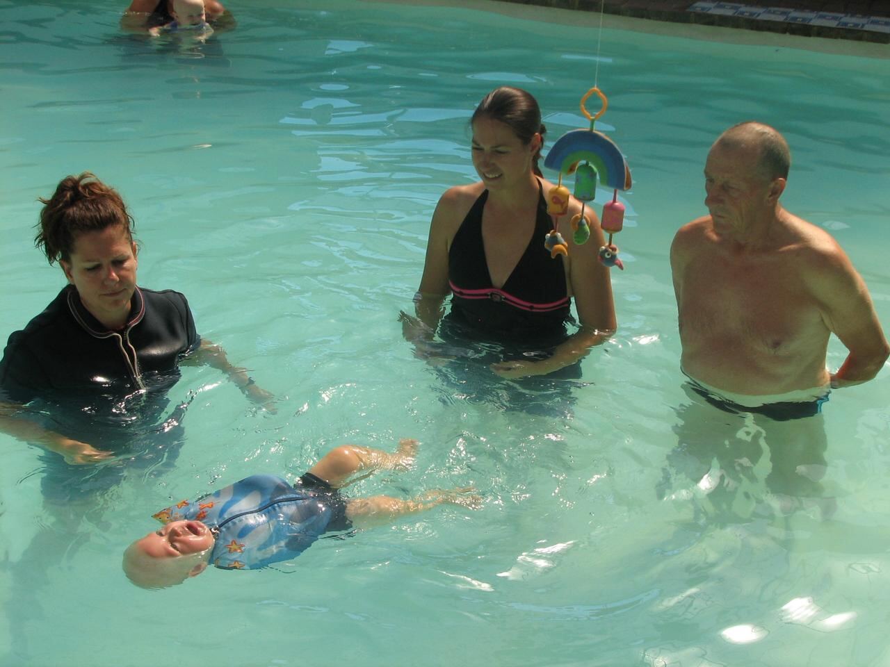 Jean Fouace, founder of Les Bébés Amphibies International, demonstrating the Amphibies method during a teaching visit to South Africa.